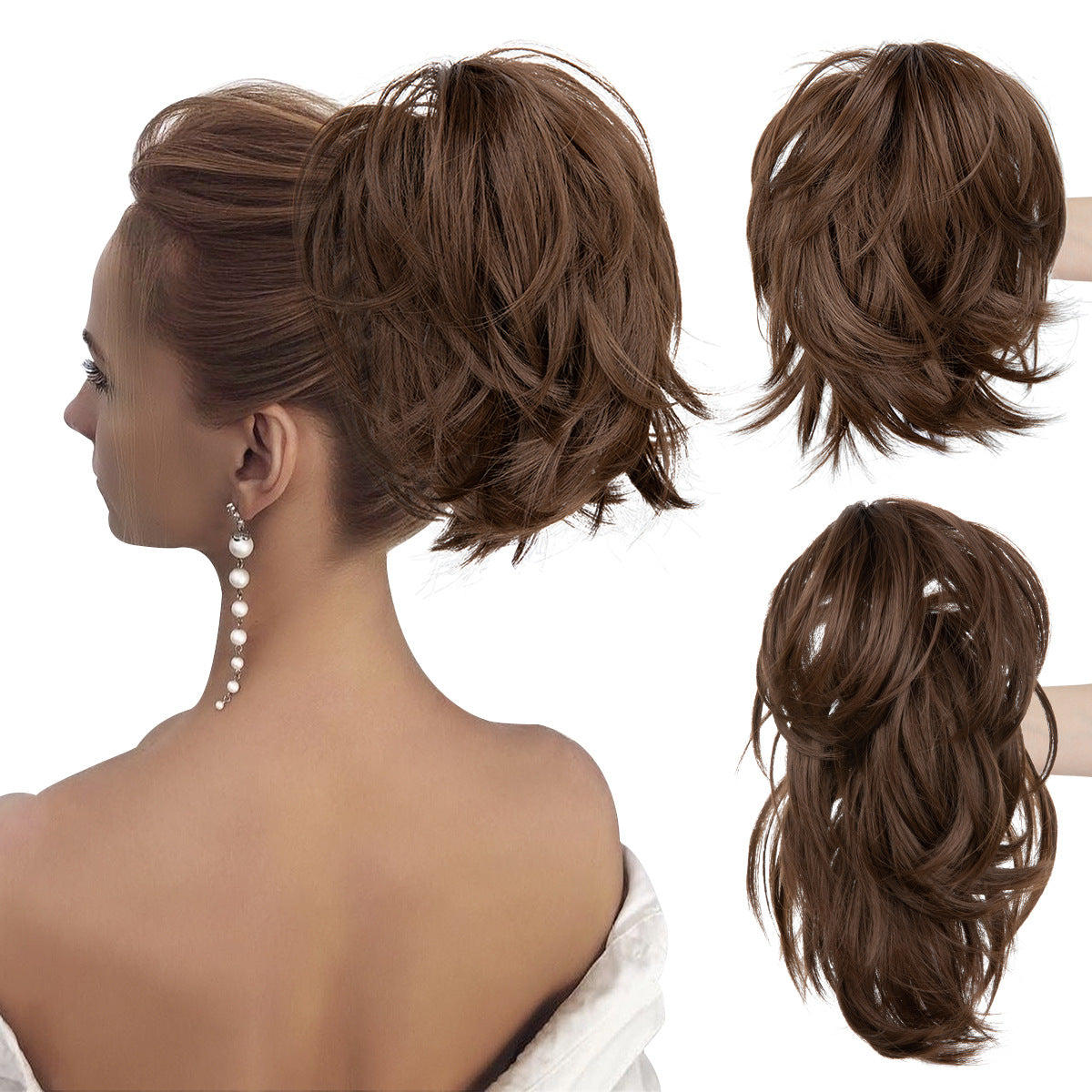 Wig Female Ponytail Short Grip Curly Hair