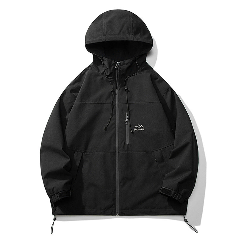 Solid Color Shell Jacket Men's Coat