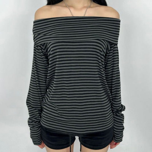 Fashionable Casual Striped Printed Top For Women