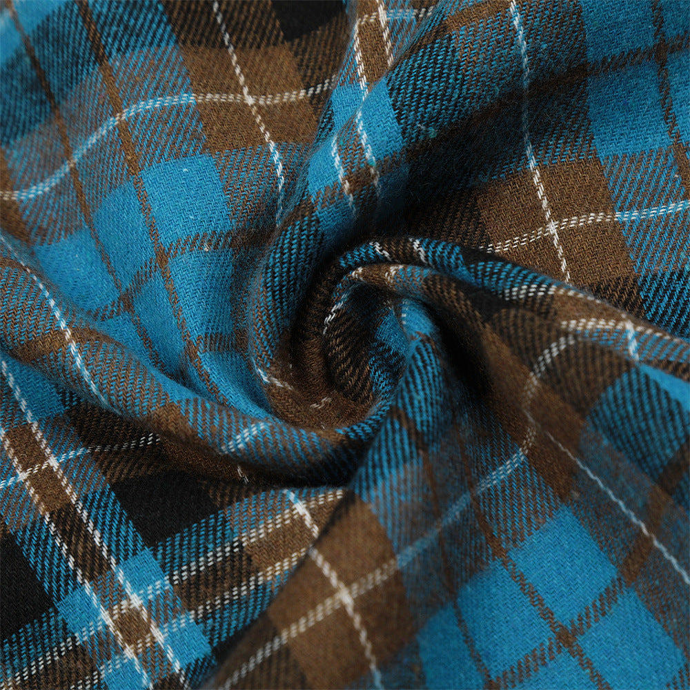 American Retro Plaid Shirt Coat Spring And Autumn Loose