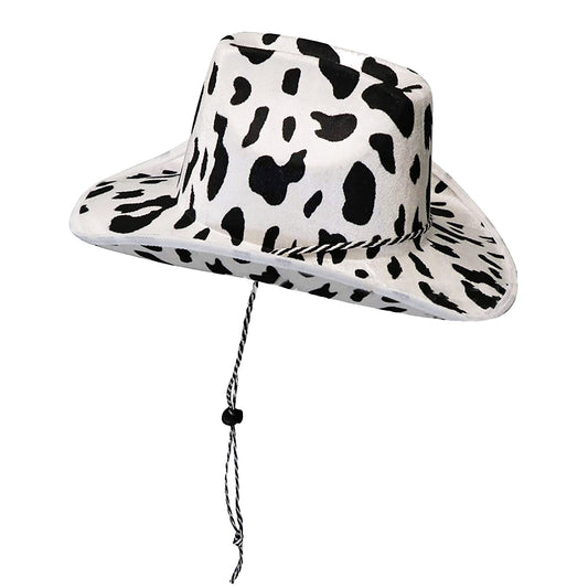 Milk Print Cowboy Hat Sequin Black White