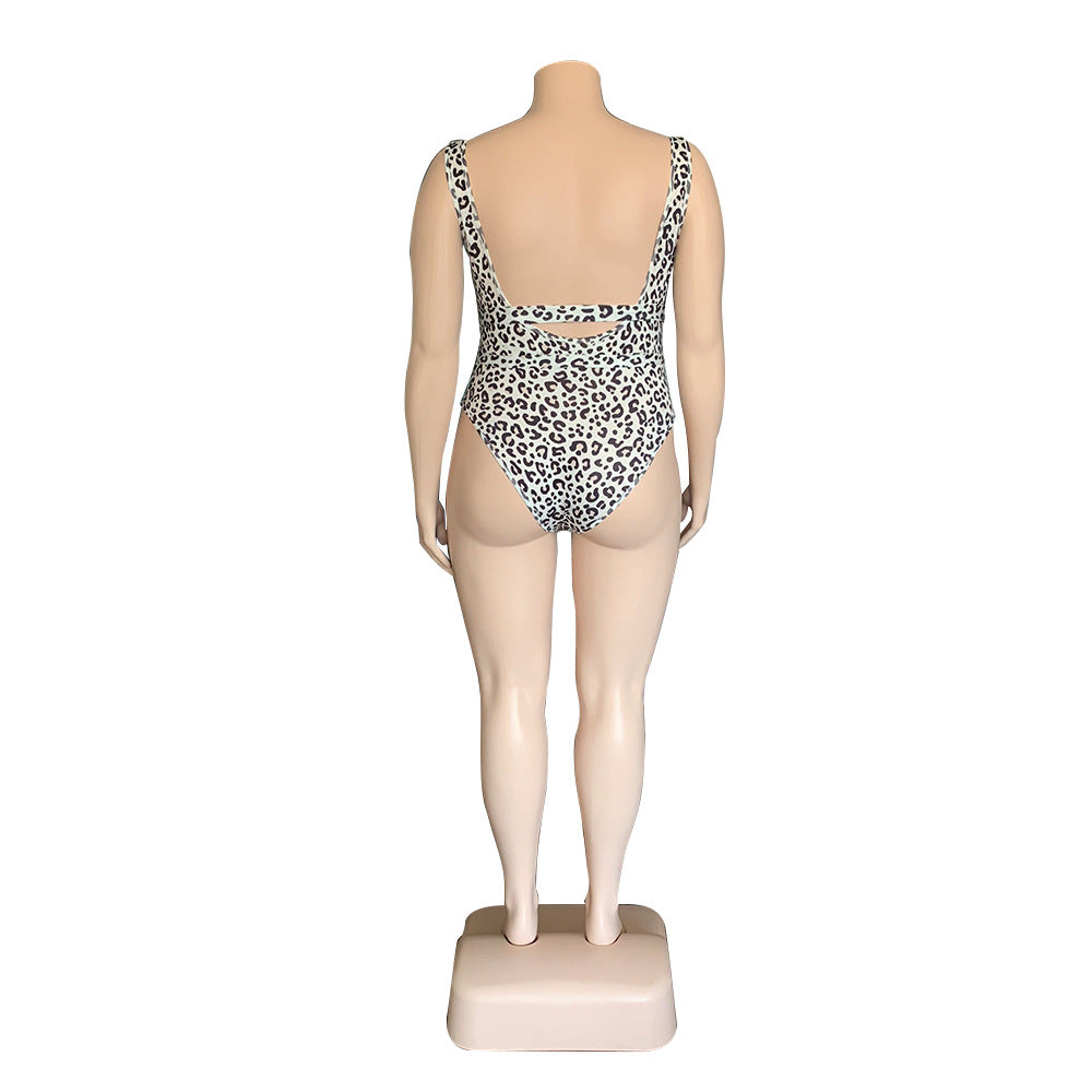 Leopard Bikini Fat Woman Beach Belt Swimsuit