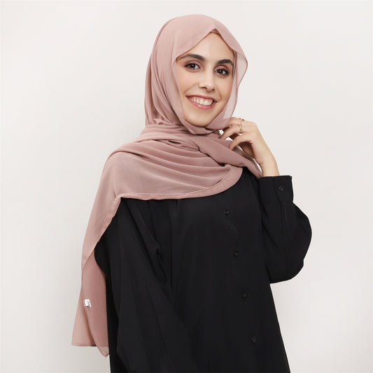 Pure Color Pearl Chiffon Scarf Plus The Same Color