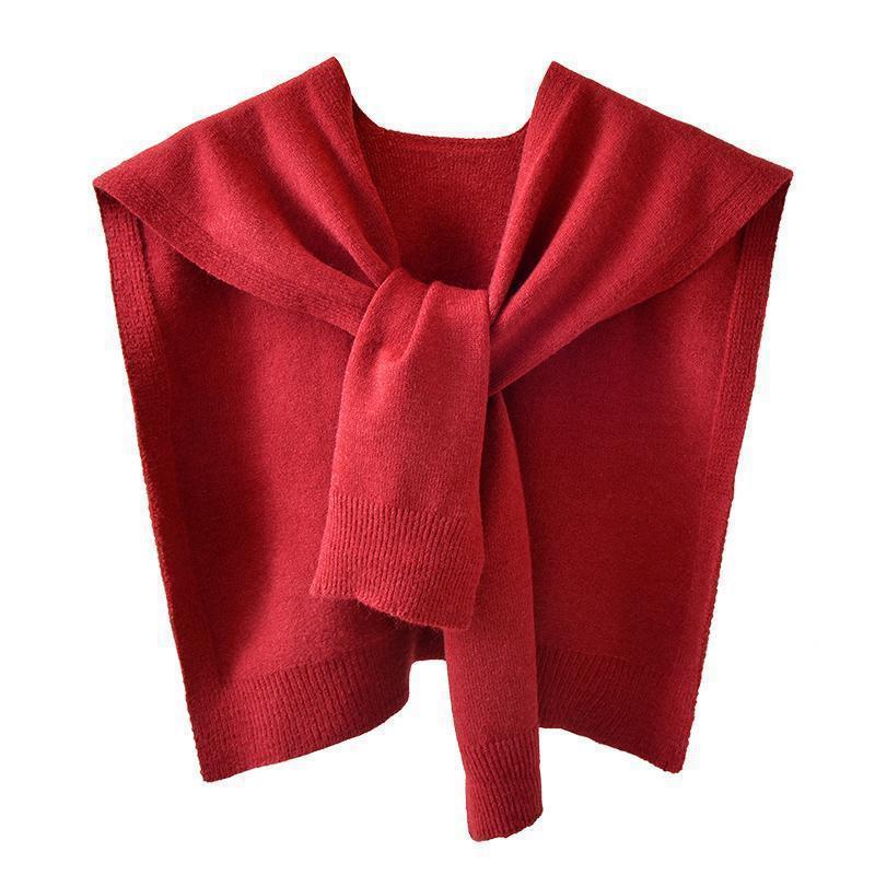 Core-spun Yarn Knitted Shawl Spring Autumn Outerwear Waistcoat