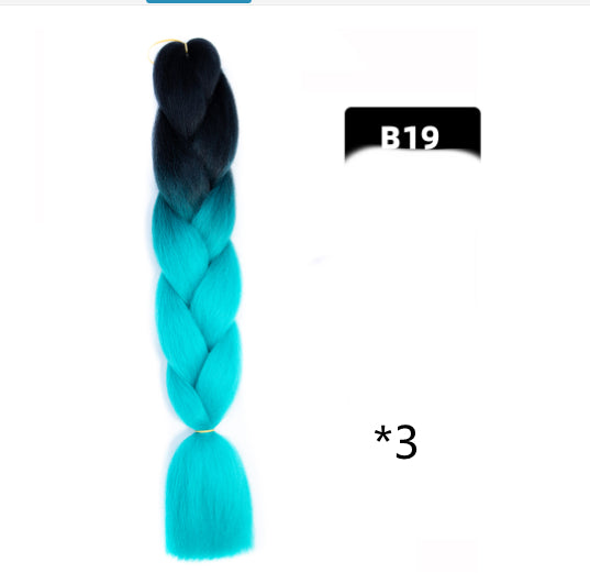 Color Big Braid African Chemical Fiber High Temperature Silk Wig Gradient