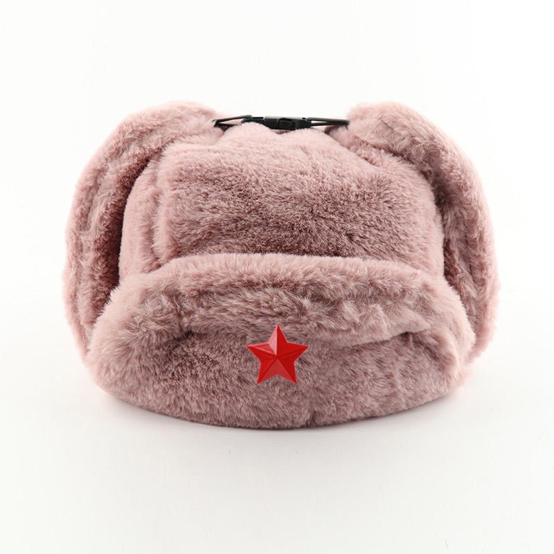 Men's And Women's Rabbit Fur Outdoor Hat Ear Protection