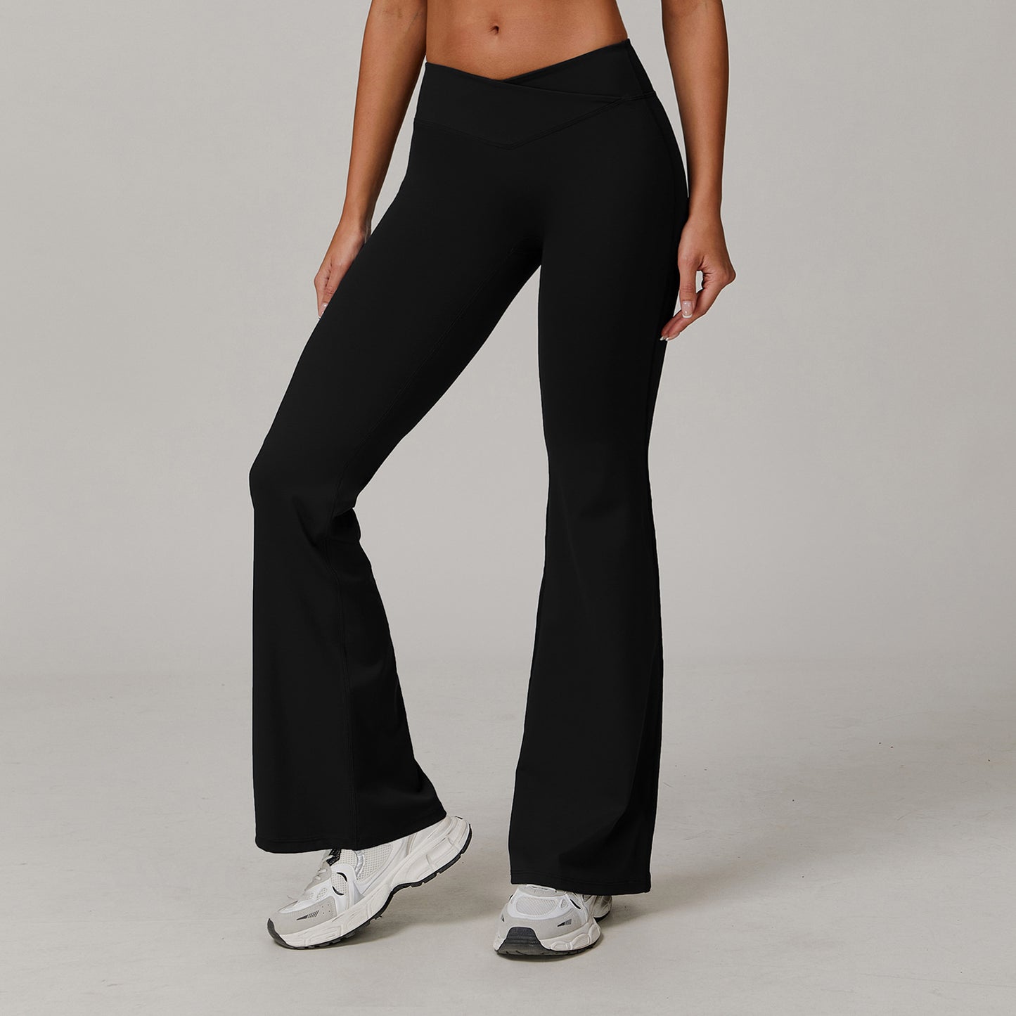 Weila Nude Feel Yoga Pants Cross High Waist Running Sports Pants