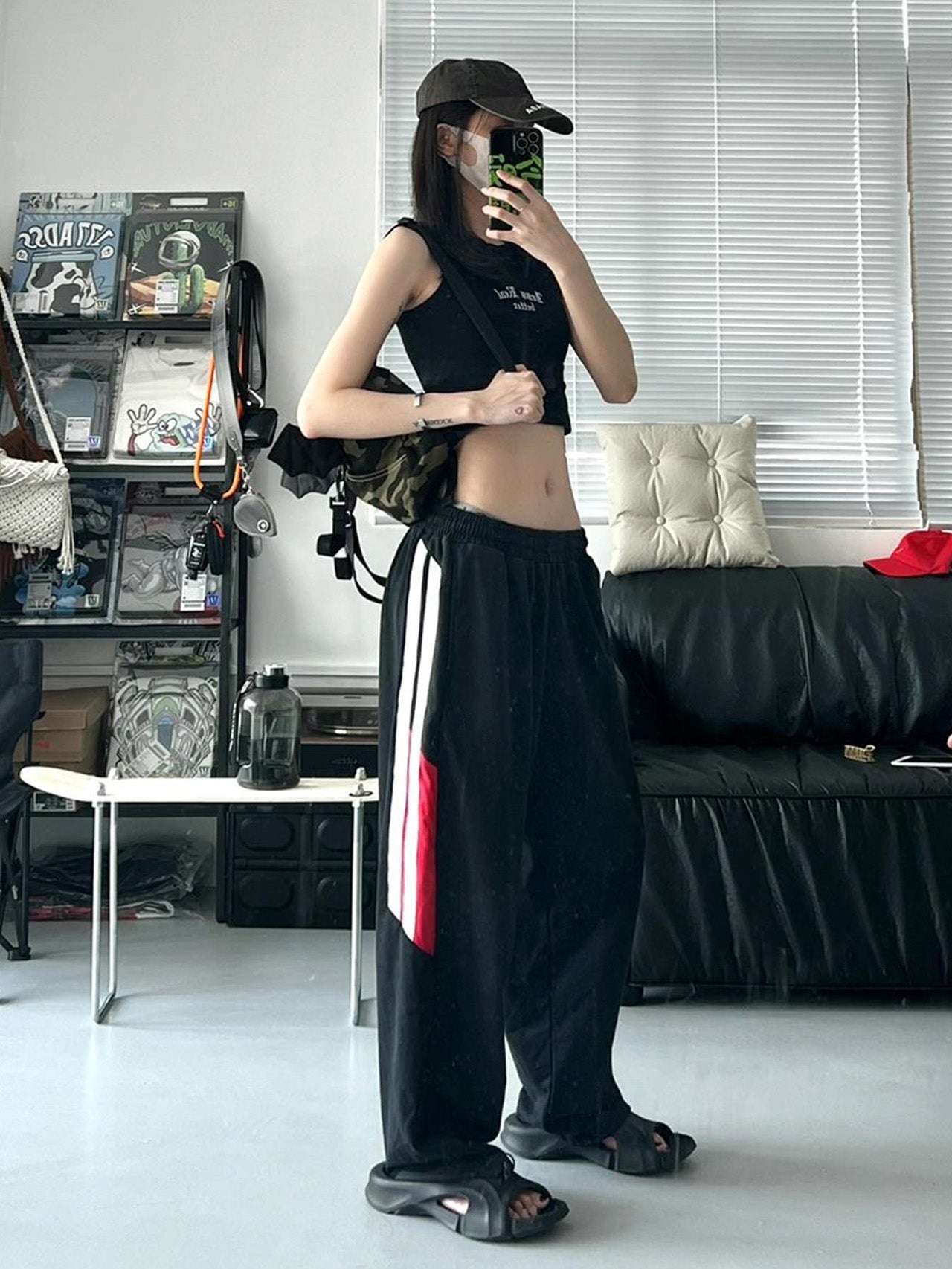 Side Striped Contrasting Sports Casual Pants