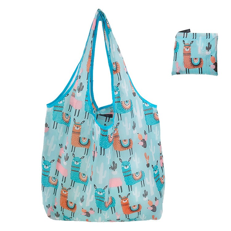 Floral Cloth Portable Shopping Bag Polyester Folding 190T