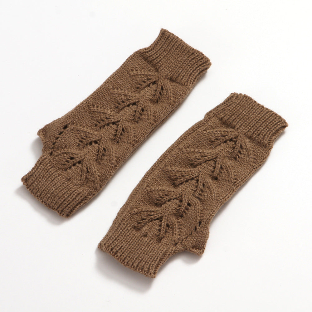 European And American New Twist Hollow Half Finger Ladies Gloves
