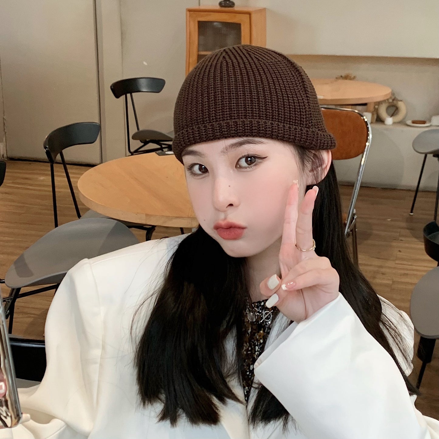 Solid Color Woolen Dome Knitted Hat