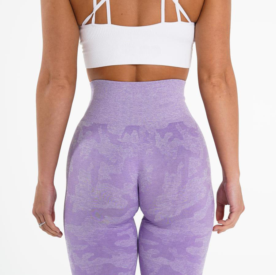 Fashion Snowflake Cropped Camouflage Jacquard Sømløse Fitness Yogabukser