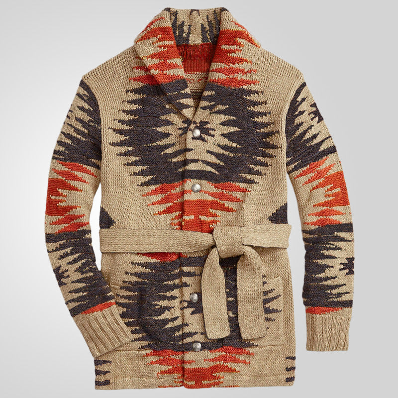 Men's Retro Heavy Industry Brocade Sweater