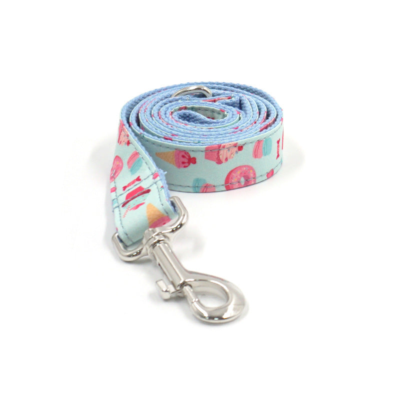 Cross Border Pet Collar Traction Rope Bow Set