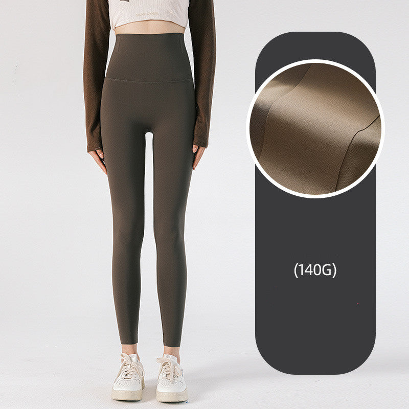 Women Wear Brushed Pants With A High Waist Winter Keep Warm