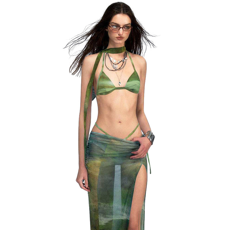 Cross-border Women's Clothing Fashion Printed Skirt Casual Suit