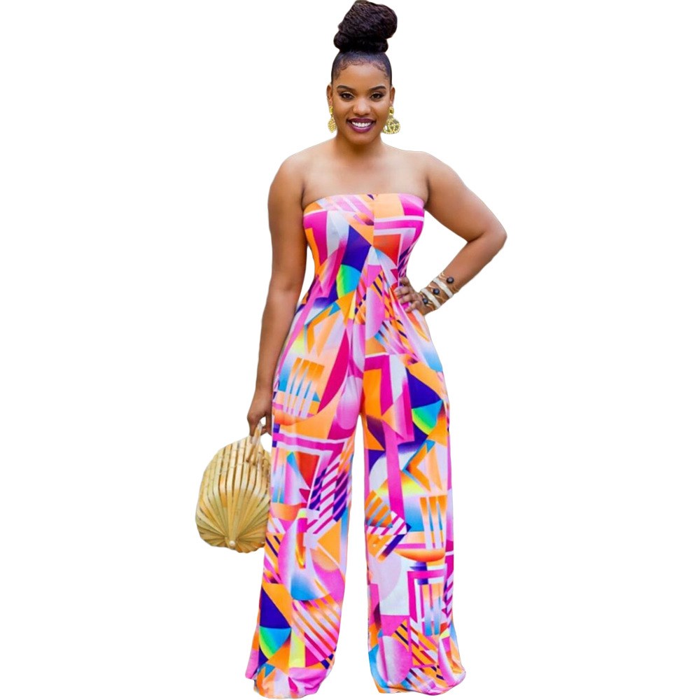 Dame Ny Hot Sexet Modenyhed Jumpsuit Med Print Og Store Ærmer