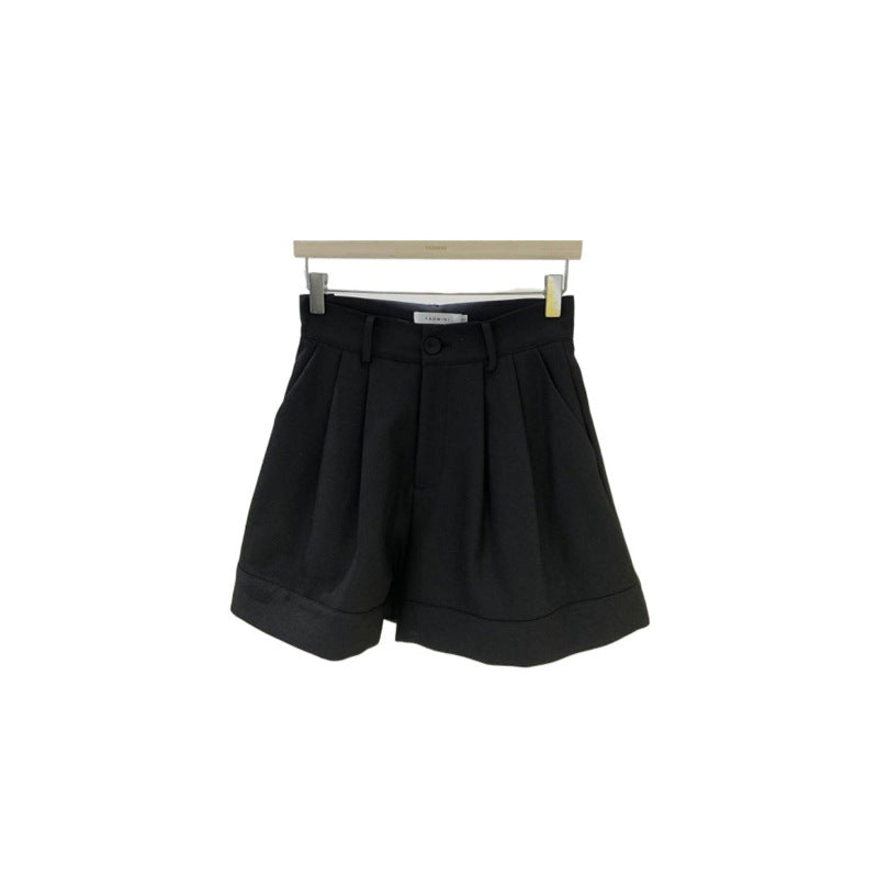 Women's High Waist Thin Loose Straight Suit Shorts