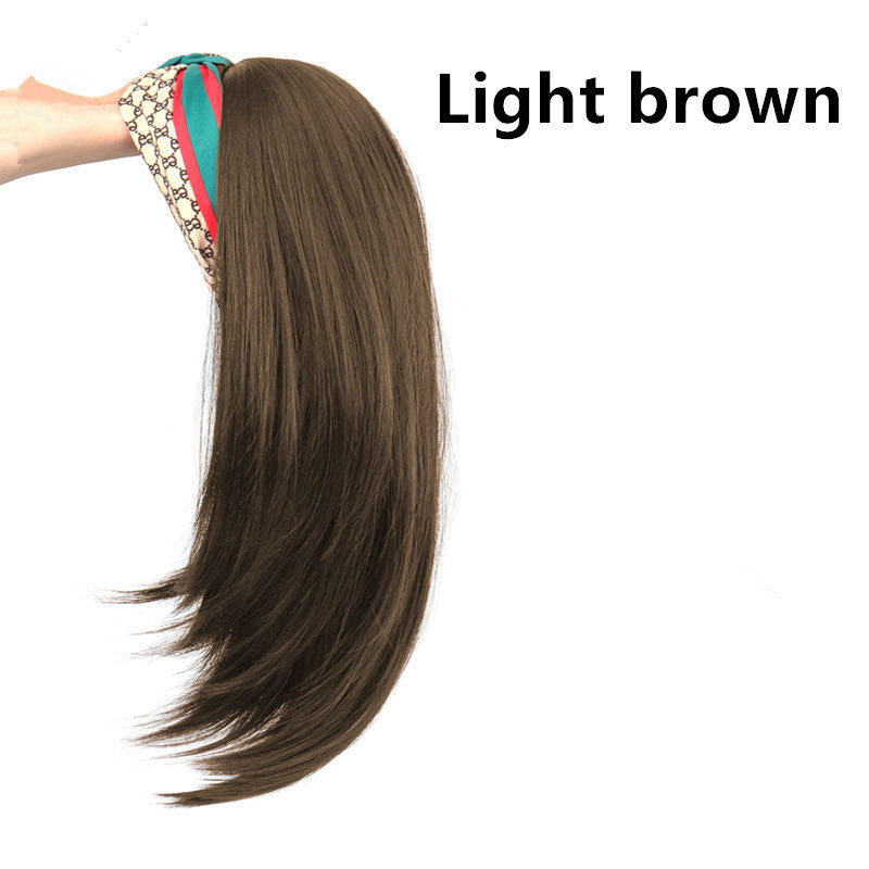 Headscarf Wig Hair Hoop Wig One Female Long Hair U-shaped Half Headgear