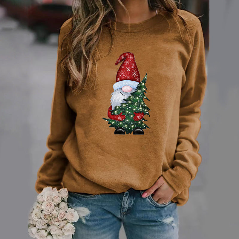 Sød juletryk med krammende grafik, rundhalset pullover