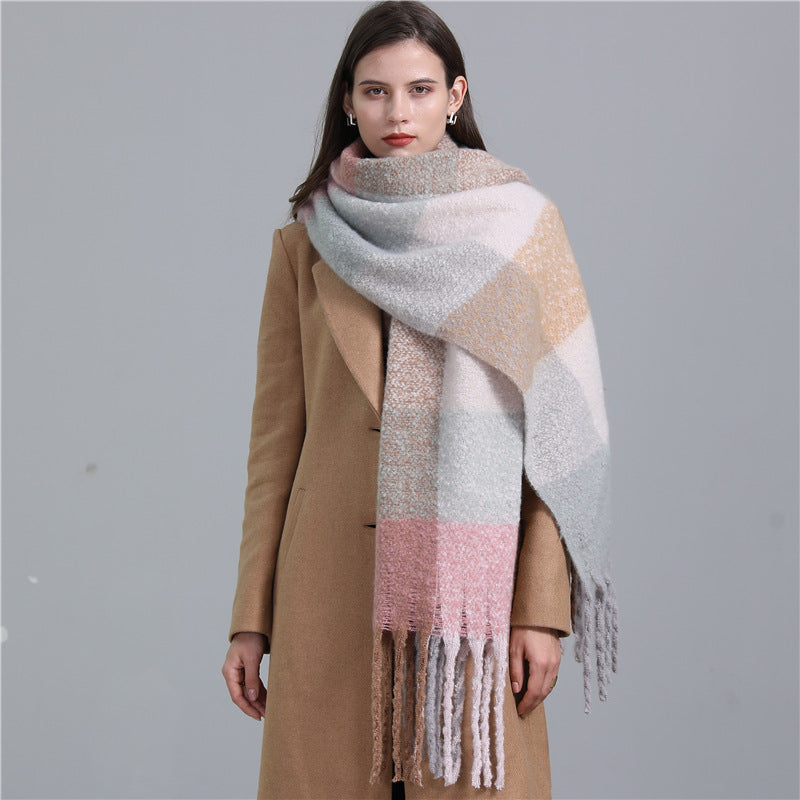Ladies Fashion Scarf Faux Cashmere Plaid
