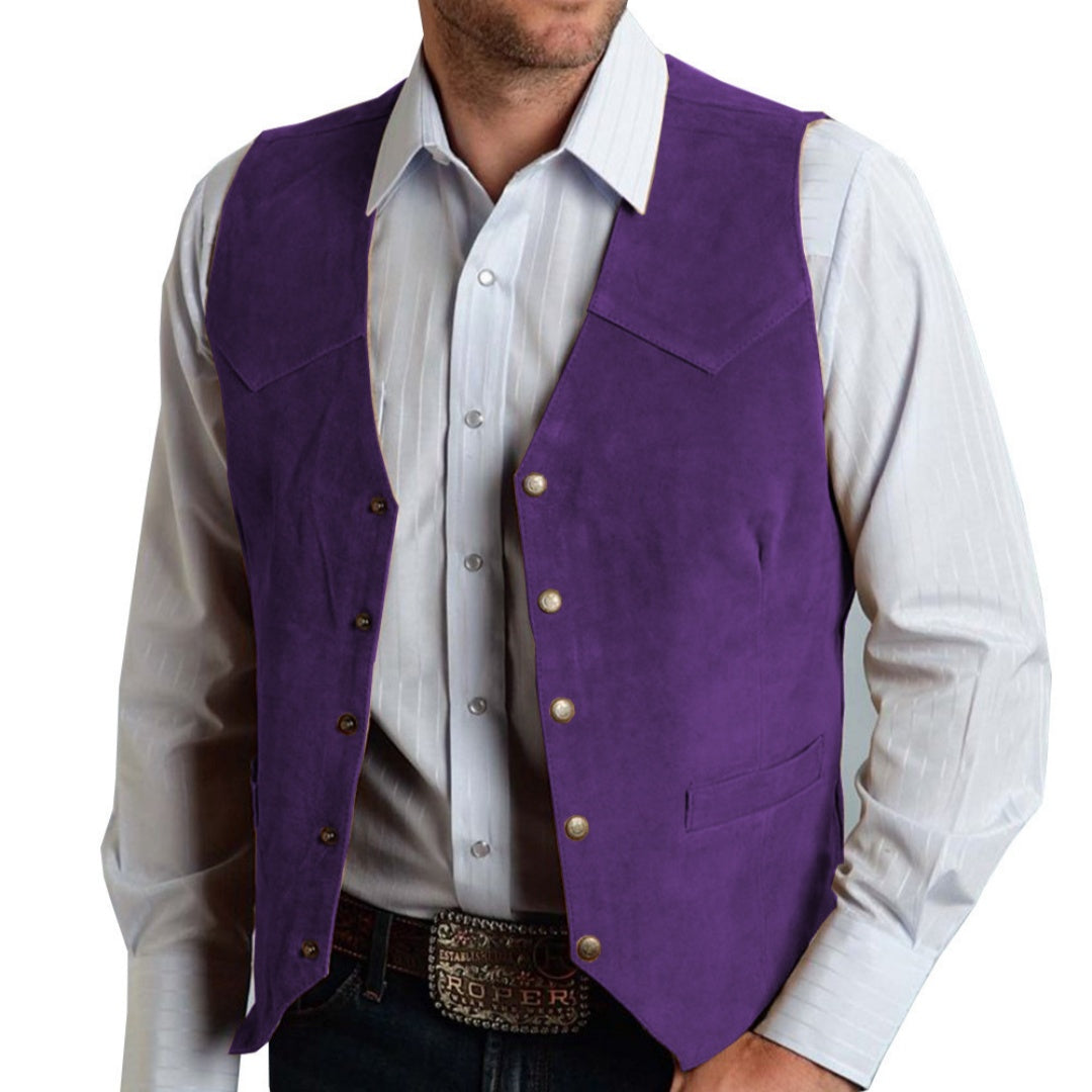 Herresæt Metalknæ Suede Vest