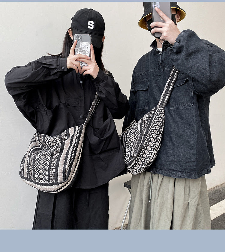 Literature And Art Retro Ethnic Cloth Bag Youth Shoulder
