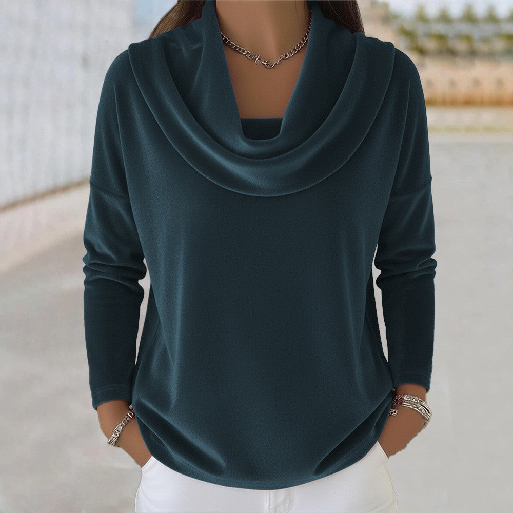 AutumnWinter Solid-color Long-sleeve Fashionable Velvet Wide-cut Top