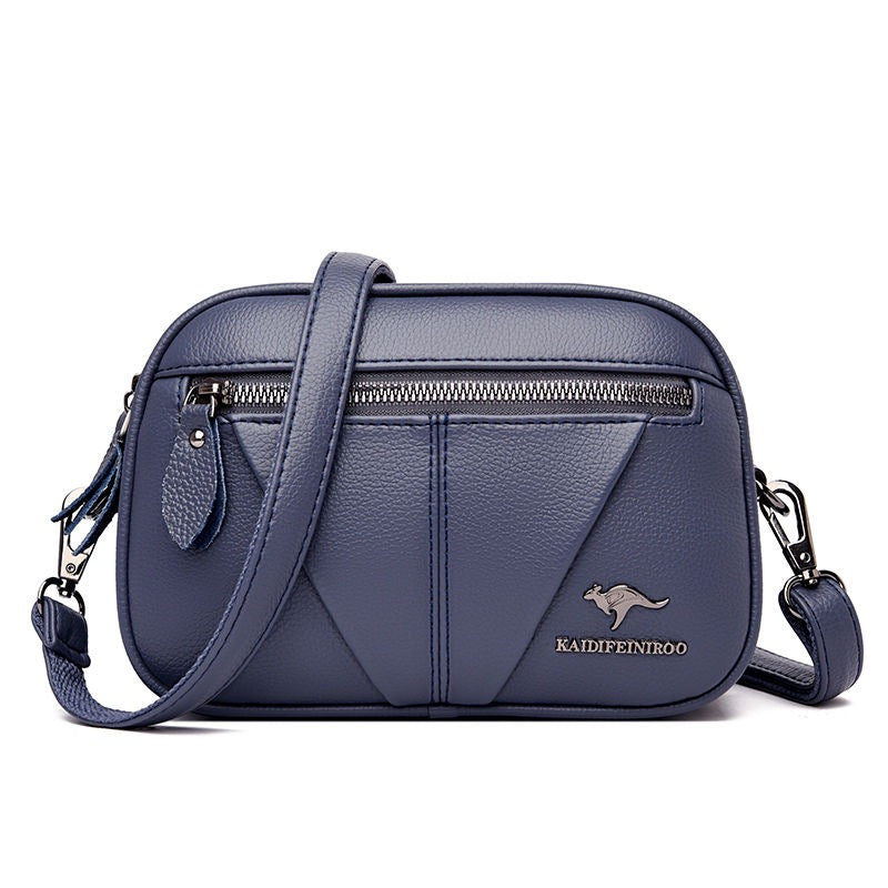Blødt okselæder Fashion All-match Skulder Crossbody Lille Rund Taske