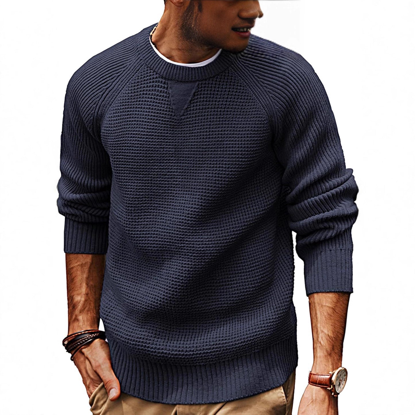 Men's Retro Heavyweight Thickened Sweater Loose-Fit Casual Knitwear