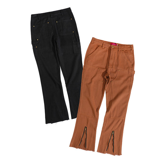 Retro Style Trousers With Zipper Decoration For Men And Women