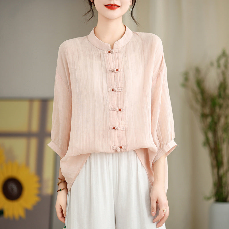 Real Shot Improved New Chinese Style Open Shirt