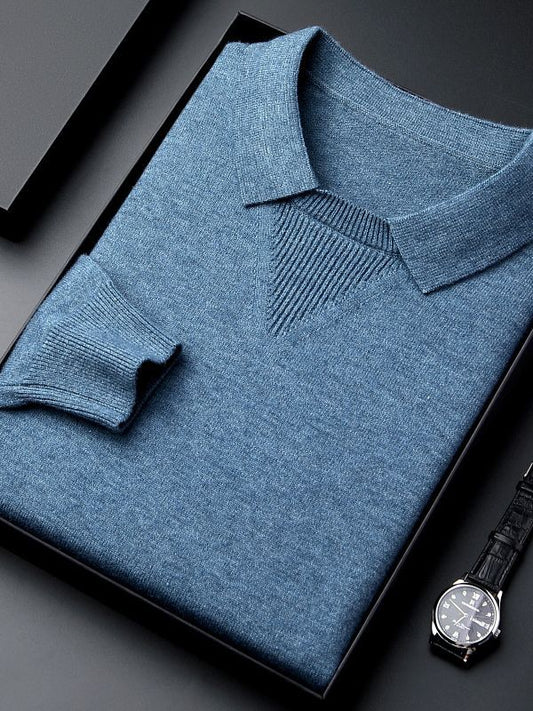 Knitwear Lapel Fashion Leisure Pullover Bottoming Shirt