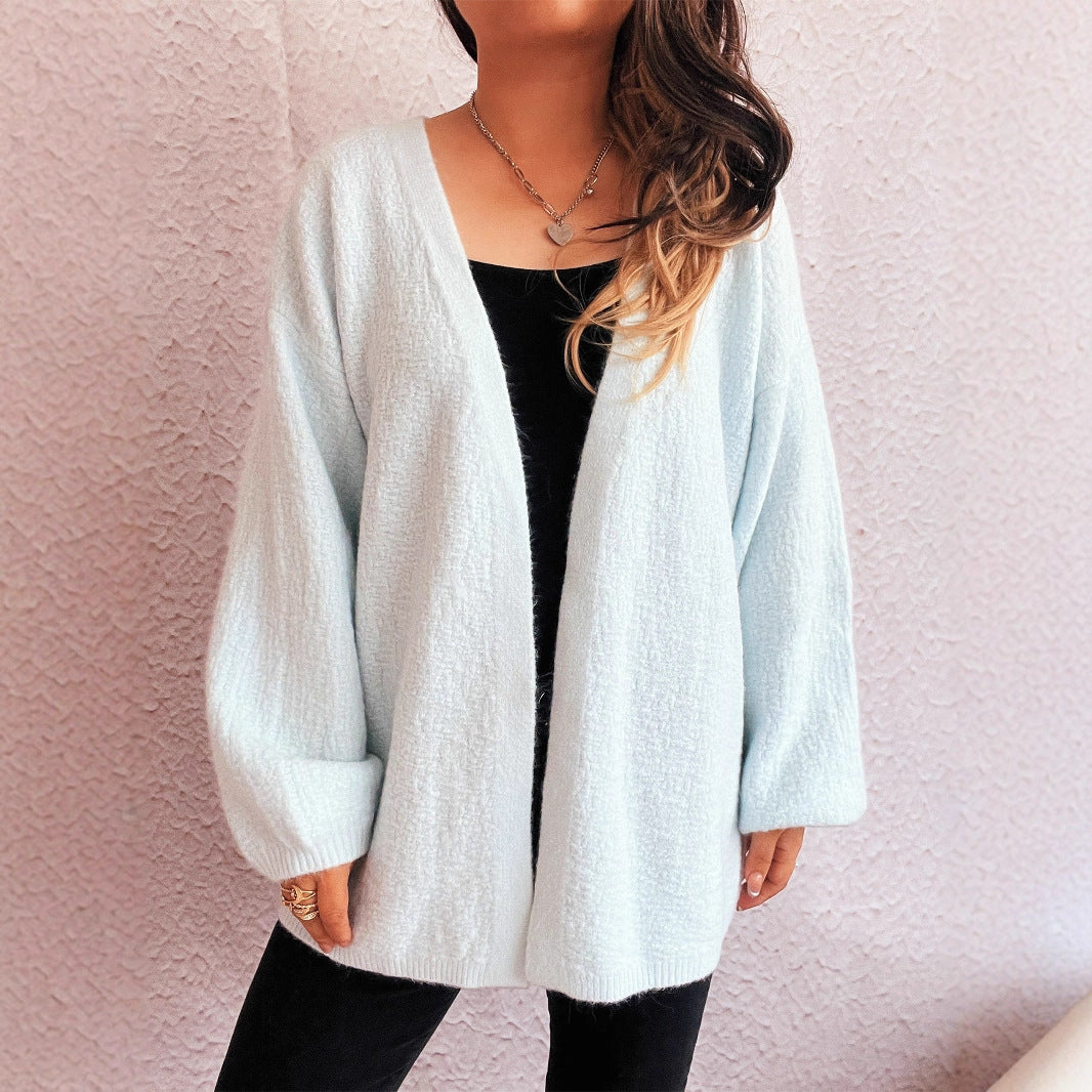Casual V-neck Autumn And Winter Loose Street Style Cardigan Sweater