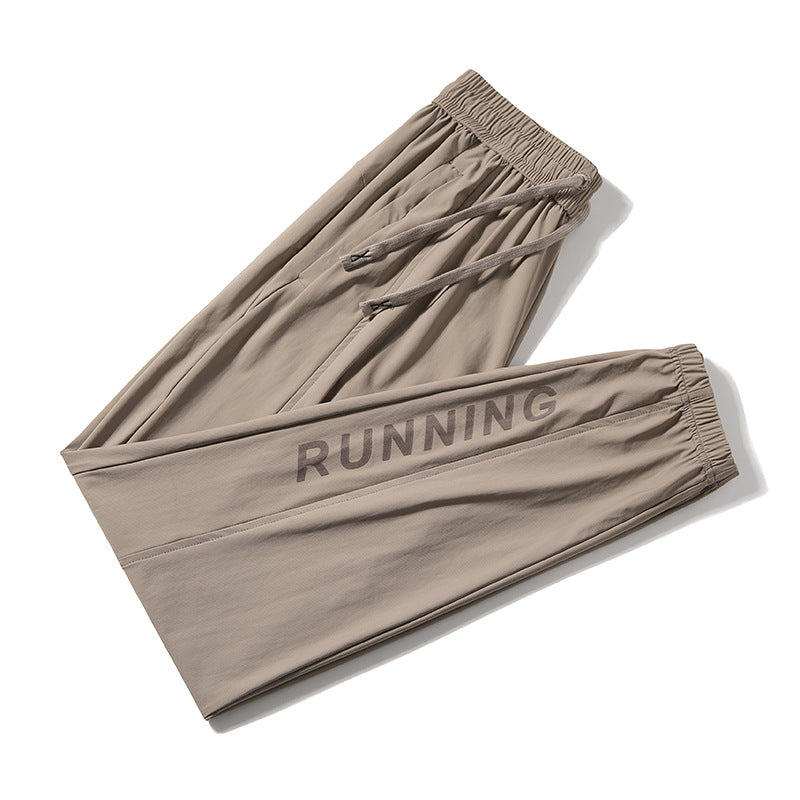 Stretch Quick-dry Casual Sports Printing Loose Drawstring Trousers Cropped Pants