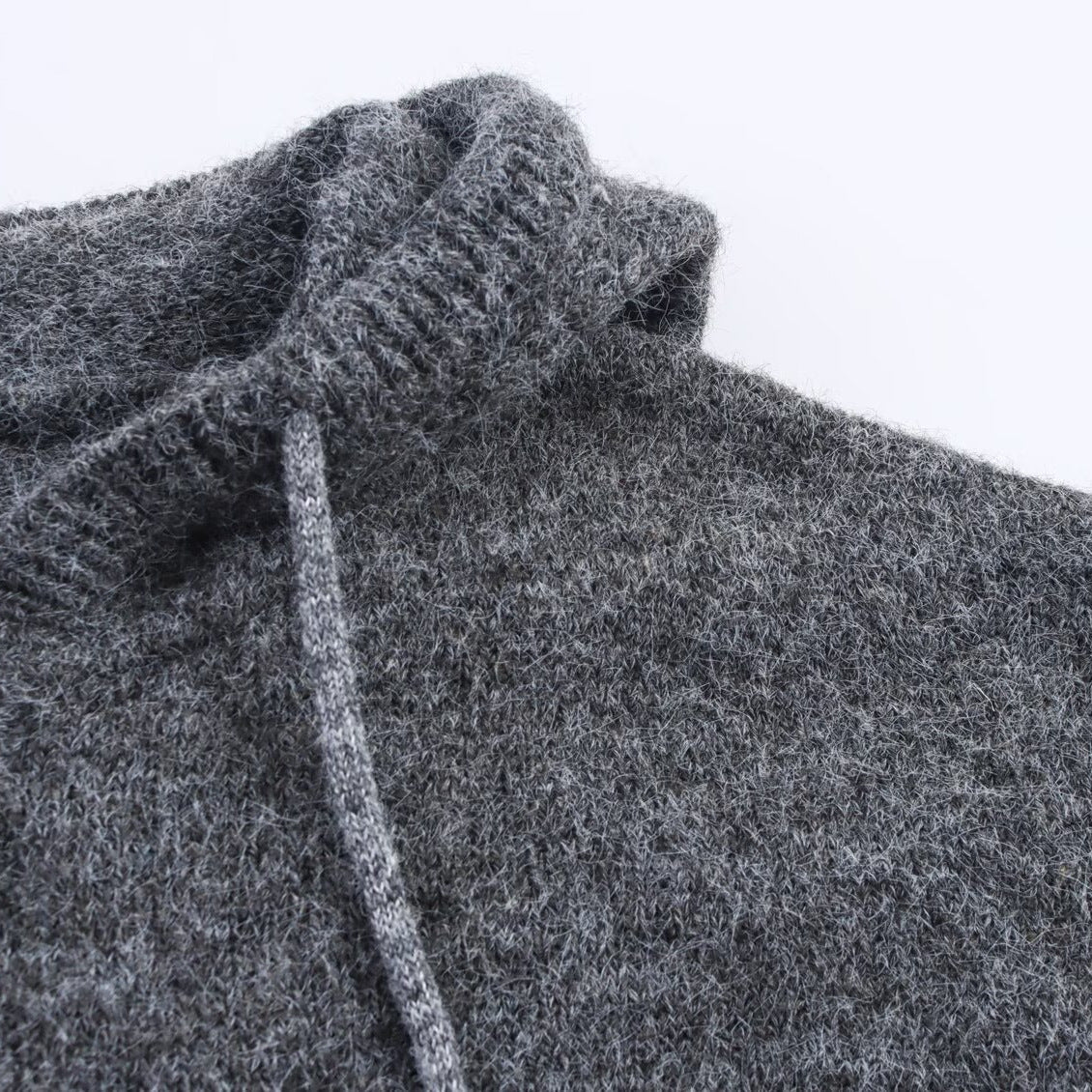 Autumn New Hooded Knitted Sweater Long Sleeve Pullover Short Mid-length Dress Set