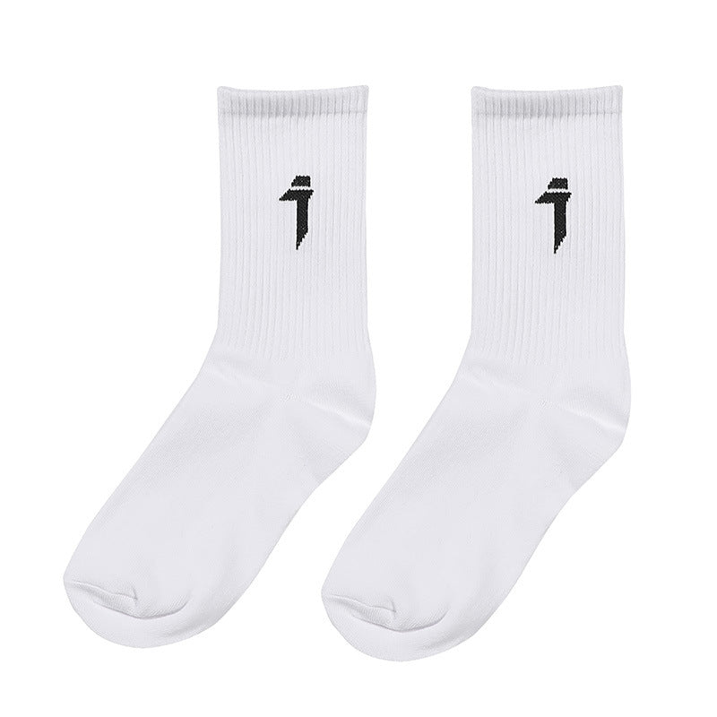 Par Tide Hosiery Maskine Neng Feng Atletiske Strømper Hip Hop Rene Bomuld Strikkede Rørstrømper
