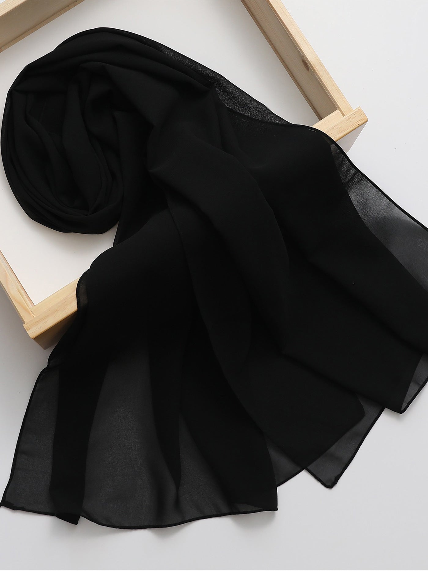 Ethnic Style High Quality Solid Color Hemp Chiffon Headscarf