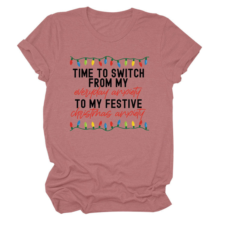 Pattern Printing Casual Short-sleeved T-shirt Women's Tops
