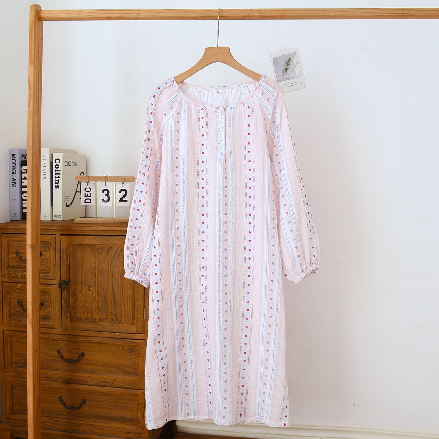 Womens Summer Loose Short-Sleeve Cotton Nightdress