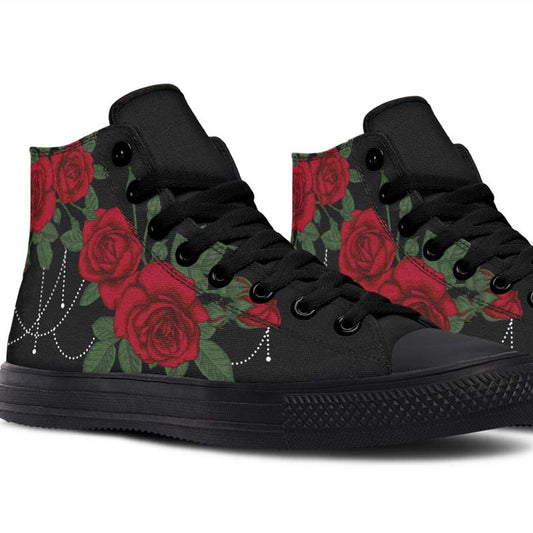 Men's And Women's Fashion Color Printing High-top Canvas Shoes
