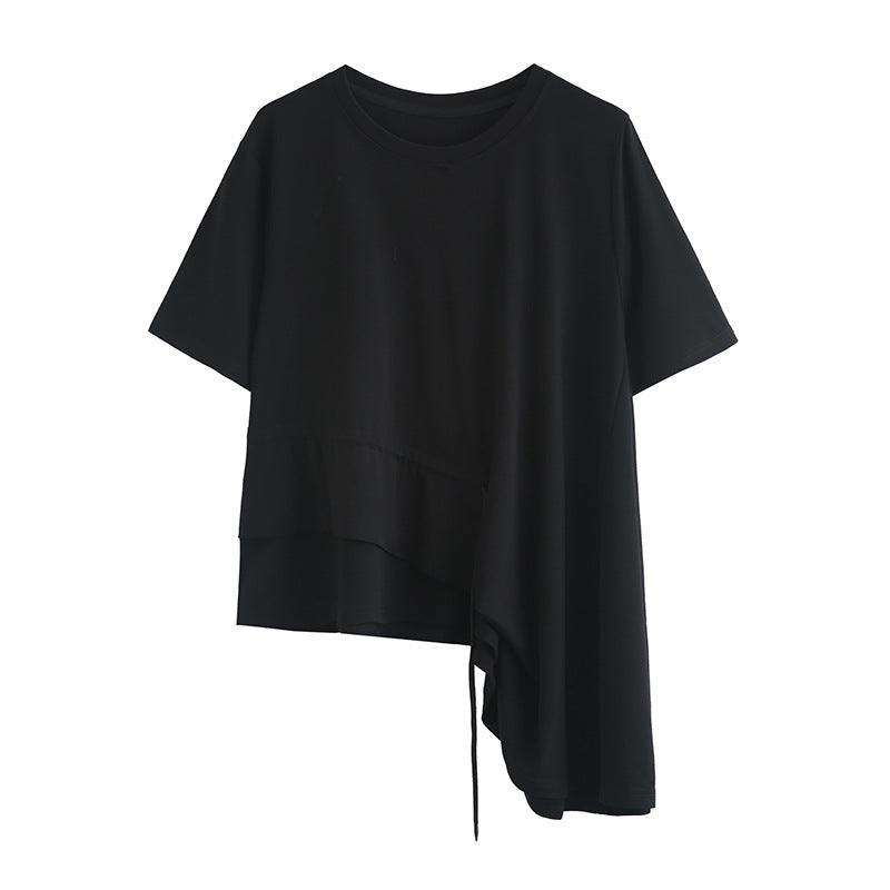 Hong Kong Style Summer Plus Size Women's Clothes Short Sleeve Batwing Shirt