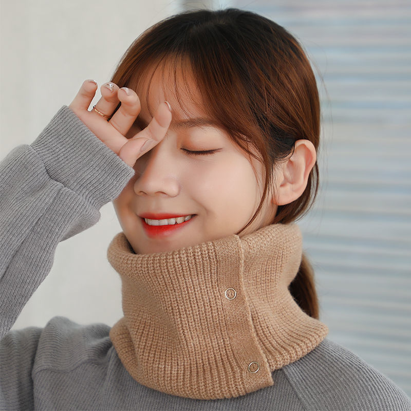 Autumn And Winter Students All-match Neck Warm Button Bandana