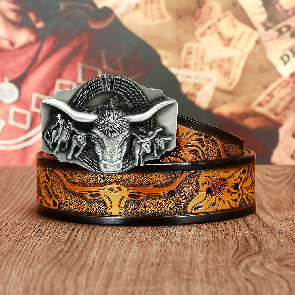 Western Denim Natural Year Cowhide Craft Belt