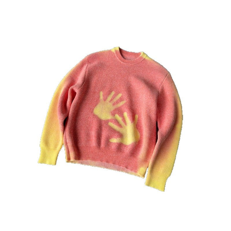 American-style Retro Long-sleeve Knit Sweater