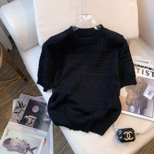 Design Sense Hollow-out Elegant Short Knitwear