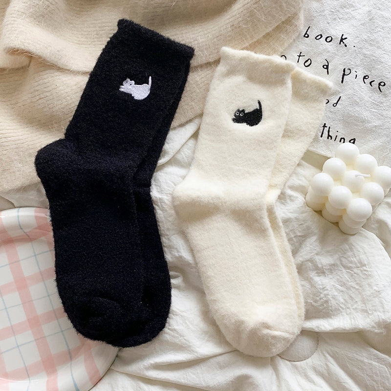 Women's Thick Thickened Plus Velvet Warm Mid-calf Length Socks