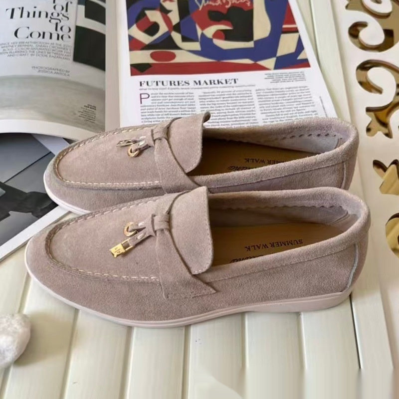 Womens Loafers Spring Summer Flat-Heel British-Style Plus-Size Shoes