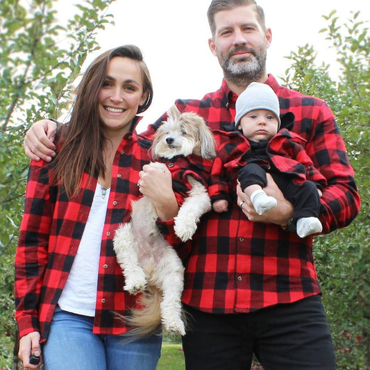 Red Plaid Shirt Stand Collar Loose Single Breasted