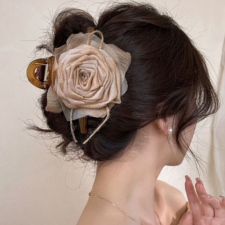 Dried Rose Flower Hair Clip For Women
